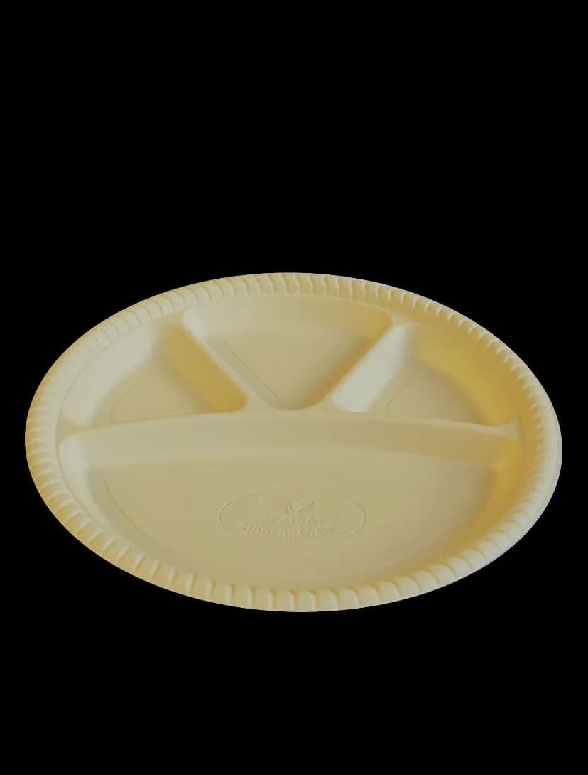 Corn Husk Compartment Plates | 10", 11", 12" Sizes | 3-CP & 4-CP Heavy-Duty | Wholesale Supply | MOQ 1000