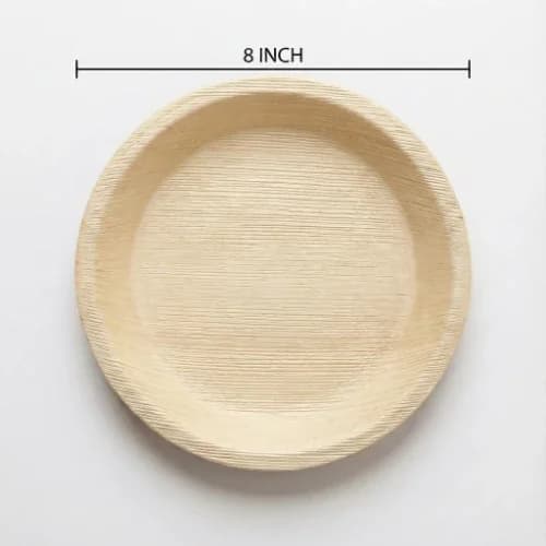 Round Areca Palm Leaf Plate | Shallow Profile | Export-Grade Bio-Disposable | MOQ 1000