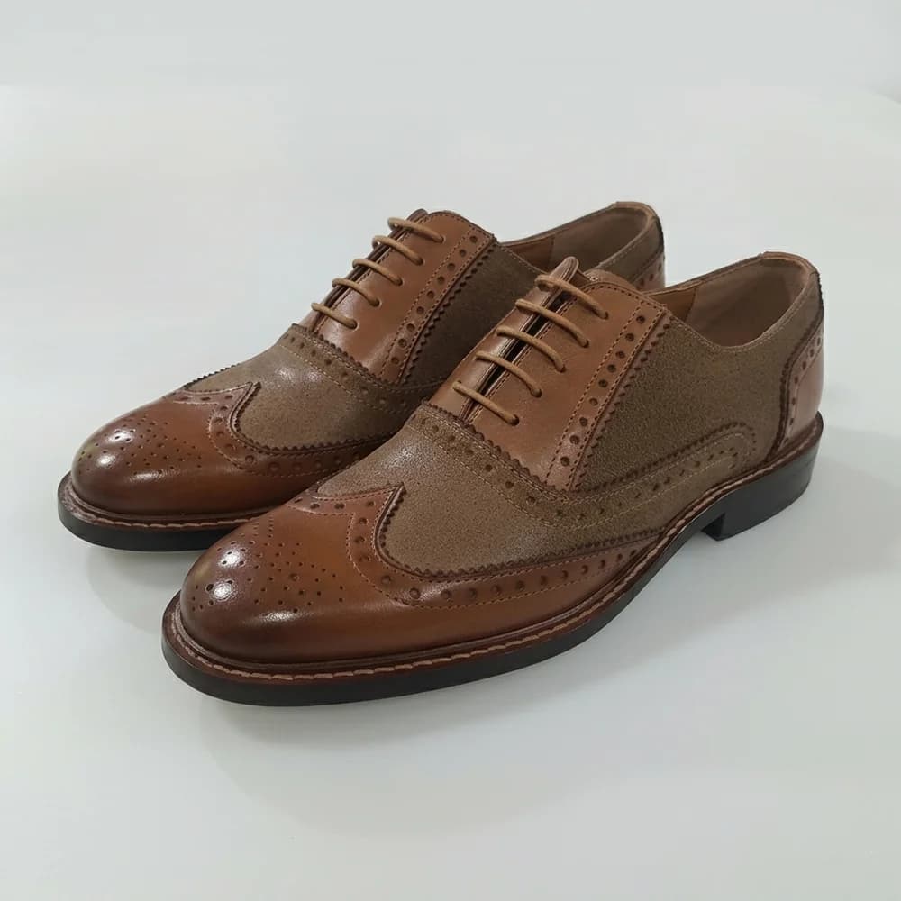 Suede-Leather Brogue | Kingsley Design | Full Grain Construction | MOQ 500 Pairs | Size 6-10