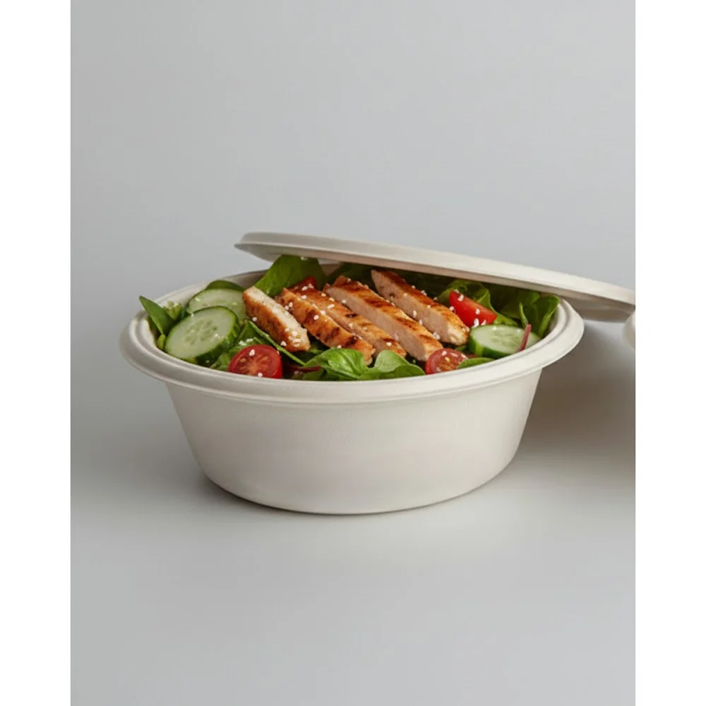 Bagasse Bowl Lid / without Lid  | Secure Closure | Compostable Packaging | MOQ 600
