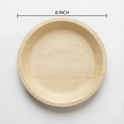 Round Areca Palm Leaf Plate | Shallow Profile | Export-Grade Bio-Disposable | MOQ 1000